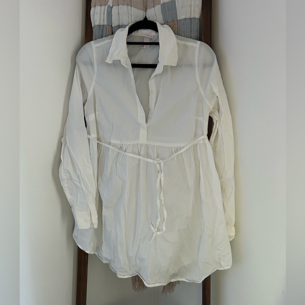 White Maternity Blouse